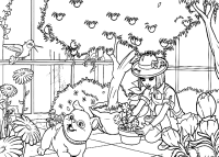 A coloring page of thumbelina
